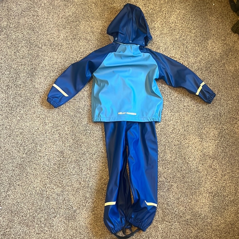 Helly Hansen Kids Bergen 2.0 PU Rainset Deep Fjord Kids sizes NWT - Picture 9 of 13